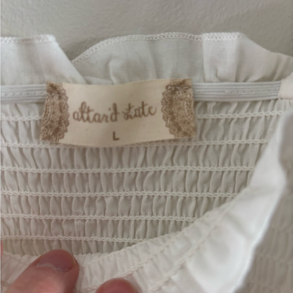 Altar'd State White Tie Strap Mini Dress, Size Large - Picture 4 of 5